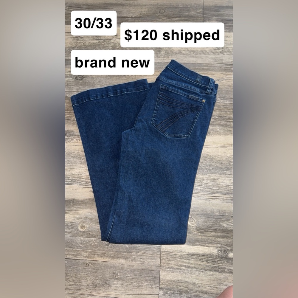 7 For All Mankind Dark Blue Flare Jeans